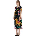 Funny Christmas Pattern Background T-Shirt Midi Dress With Pockets View2