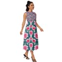 Retro 1880s Flowers Pattern 22 Sleeveless Round Neck Midi Dress View3