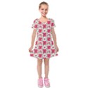 Retro 1880s Flowers Pattern 14 Kids  Short Sleeve Velvet Dress View1