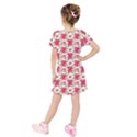 Retro 1880s Flowers Pattern 14 Kids  Short Sleeve Velvet Dress View2