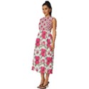 Retro 1880s Flowers Pattern 14 Sleeveless Round Neck Midi Dress View2