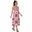 Retro 1880s Flowers Pattern 14 Sleeveless Round Neck Midi Dress View3