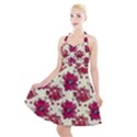 Retro 1880s Flowers Pattern 21 Halter Party Swing Dress  View1