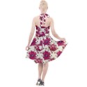 Retro 1880s Flowers Pattern 21 Halter Party Swing Dress  View2