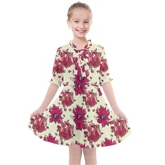 Retro 1880s Flowers Pattern 21 Kids  All Frills Chiffon Dress by violetheavensky