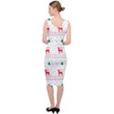 Red Green And Blue Christmas Themed Illustration Sleeveless Pencil Dress View4