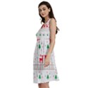 Red Green And Blue Christmas Themed Illustration Classic Skater Dress View2