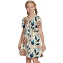 Flowers Bloom Blossom Flora Modern Kids  Short Sleeve Tiered Mini Dress View2