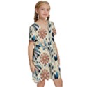 Flowers Bloom Blossom Flora Modern Kids  Short Sleeve Tiered Mini Dress View3