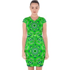 Mandala Flowers   Capsleeve Drawstring Dress  by ConteMonfrey