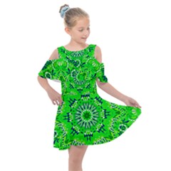 Mandala Flowers   Kids  Shoulder Cutout Chiffon Dress by ConteMonfrey