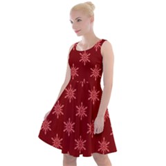 Illustrations Red Abstract Pattern Seamless Texture Knee Length Skater Dress by Hannah976