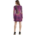 Abstract Purple Pattern Long Sleeve Velour Skater Dress View4