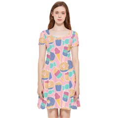 Ice Cream Donut Sweets Candie Inside Out Cap Sleeve Dress by Apenda