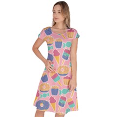 Ice Cream Donut Sweets Candie Classic Short Sleeve Dress by Apenda