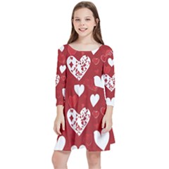 Valentine Kids  Quarter Sleeve Skater Dress by pollyparadiseartshop