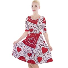 Be My Valentine Quarter Sleeve A-line Dress by pollyparadiseartshop