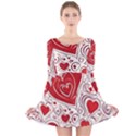 Be My Valentine Long Sleeve Velvet Skater Dress View1