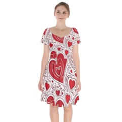 Be My Valentine Short Sleeve Bardot Dress by pollyparadiseartshop