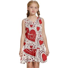 Be My Valentine Kids  Sleeveless Tiered Mini Dress by pollyparadiseartshop