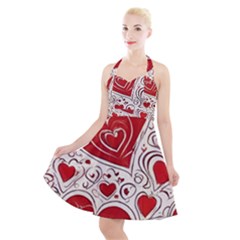 Be My Valentine Halter Party Swing Dress  by pollyparadiseartshop