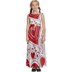 Be My Valentine Kids  Satin Sleeveless Maxi Dress by pollyparadiseartshop