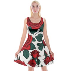 Roses Reversible Velvet Sleeveless Dress by pollyparadiseartshop