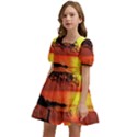 Sunset Nature Sea Dusk Landscape Kids  Short Sleeve Dolly Dress View2