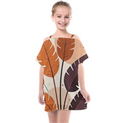 Leaves Boho Monster Nature Kids  One Piece Chiffon Dress by Salmanaz77