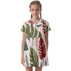 Leaves Autumn Kids  Asymmetric Collar Dress by Salmanaz77