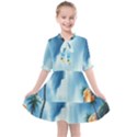 Delicate Watercolor Painting Surreal Oasis Scene With Intense Dramatic Lighting Kids  All Frills Chiffon Dress View1