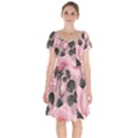 Pink Roses Short Sleeve Bardot Dress View1