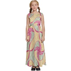 Abstract Pattern Design Scrapbooking Kids  Satin Sleeveless Maxi Dress by Paksenen