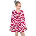 Hearts Valentine Pattern Seamless Kids  Long Sleeve Dress View1