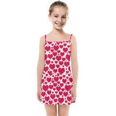 Hearts Valentine Pattern Seamless Kids  Summer Sun Dress by Bedest