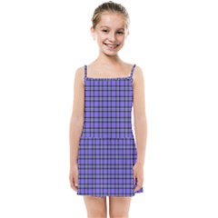 Blue Tartan Plaid 1 Kids  Summer Sun Dress by dressshop