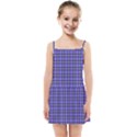 Blue Tartan Plaid 1 Kids  Summer Sun Dress View1