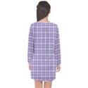 Purple Plaid Tartan 2 Long Sleeve Chiffon Shift Dress  View2