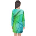 Texture Green Leaf Abstraction 3d Long Sleeve Chiffon Shift Dress  View2