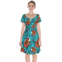 Flame Swirls Short Sleeve Bardot Dress View1