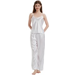 Spaghetti Top Long Pants Satin Pajamas Set Icon