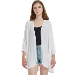 Open Front 3/4 Sleeve Batwing Chiffon Cardigan Kimono Icon