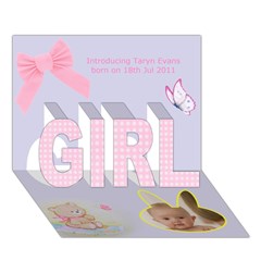 GIRL 3D Greeting Card (7x5) Icon