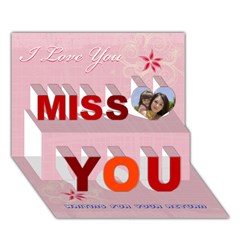 Miss You 3D Greeting Card (7x5) Icon